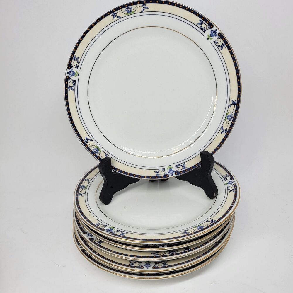 Stella Porcelain Bischburg Germany Set Of 6 Quality 7 3/4" Salad Plates VGC